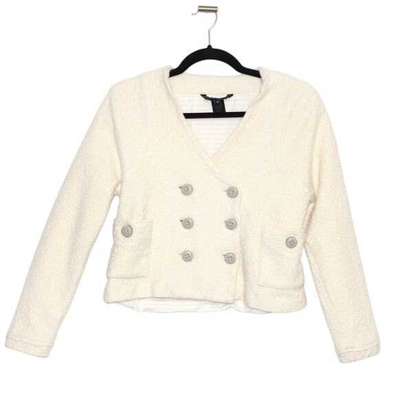 Vintage Marc by Marc Jacobs Cream Cropped Knit Jacket Size Medium - Picture 1 of 6